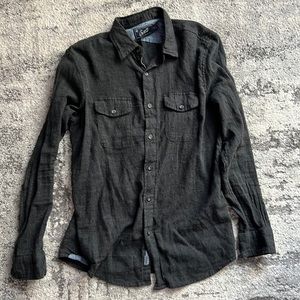 Dark Grey Mens Button Up